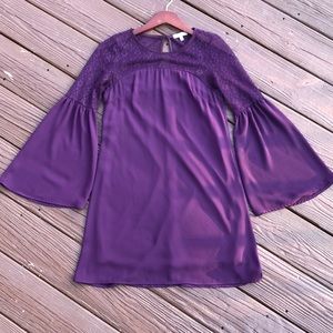 Maroon lace detail dress